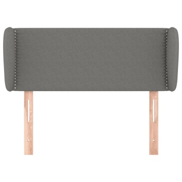 Tăblie de pat cu aripioare gri închis 83x23x78/88 cm textil - Img 3