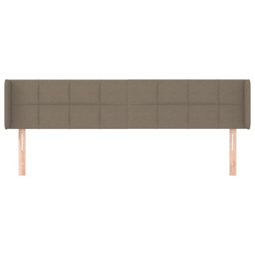Tăblie de pat cu aripioare gri taupe 163x16x78/88 cm textil - Img 3