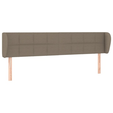 Tăblie de pat cu aripioare gri taupe 183x23x78/88 cm textil - Img 2