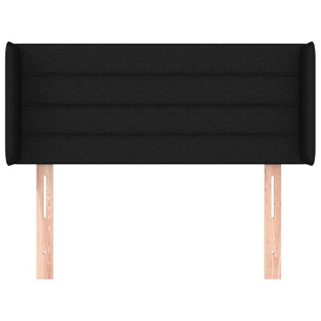 Tăblie de pat cu aripioare negru 103x16x78/88 cm textil - Img 3