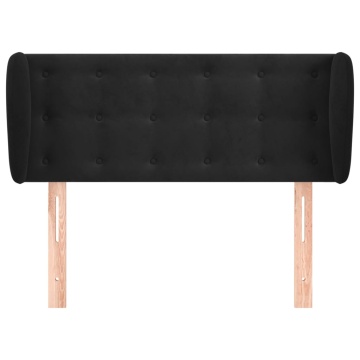 Tăblie de pat cu aripioare negru 103x23x78/88 cm catifea - Img 3