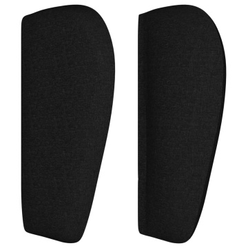 Tăblie de pat cu aripioare negru 103x23x78/88 cm textil - Img 4