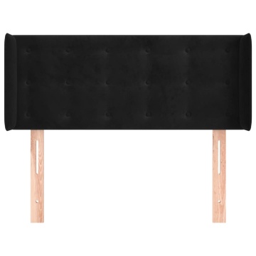 Tăblie de pat cu aripioare negru 83x16x78/88 cm catifea - Img 3
