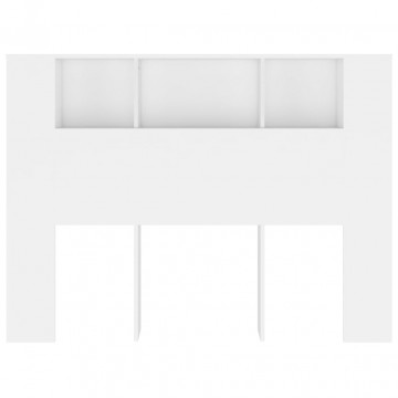 Tăblie de pat cu dulap, alb, 140x18,5x104,5 cm - Img 3