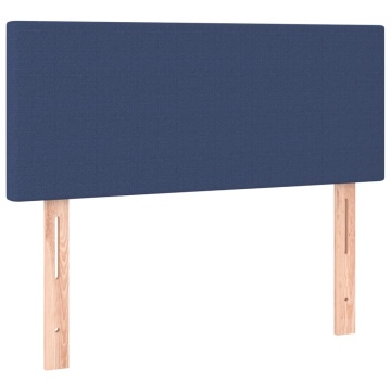 Tăblie de pat cu LED, albastru, 100x5x78/88 cm, textil - Img 4