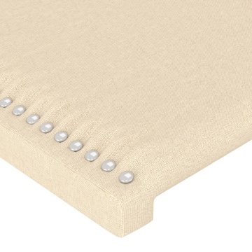 Tăblie de pat cu LED, crem, 100x5x118/128 cm, textil - Img 6