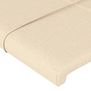 Tăblie de pat cu LED, crem, 90x5x118/128 cm, textil - Img 6