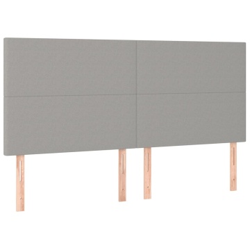 Tăblie de pat cu LED, gri deschis, 180x5x118/128 cm, textil - Img 4