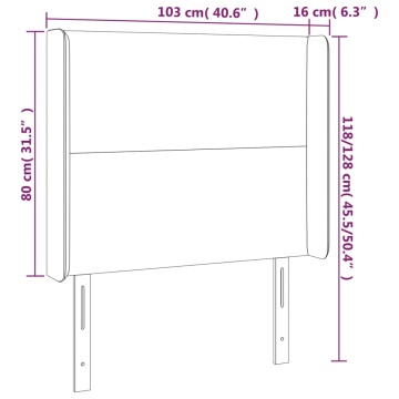 Tăblie de pat cu LED, gri închis, 103x16x118/128 cm, textil - Img 5