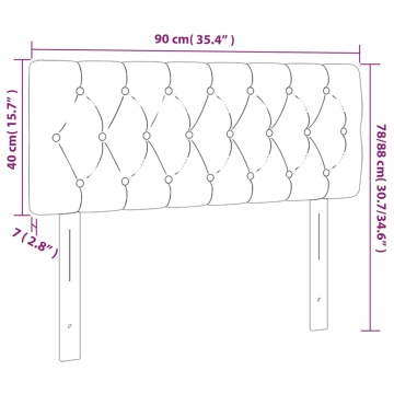 Tăblie de pat cu LED, gri închis, 90x7x78/88 cm, catifea - Img 5