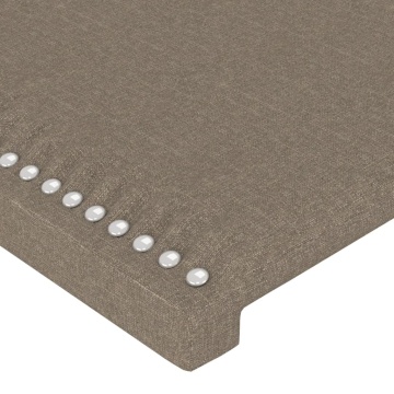 Tăblie de pat cu LED, gri taupe, 93x16x118/128 cm, textil - Img 6