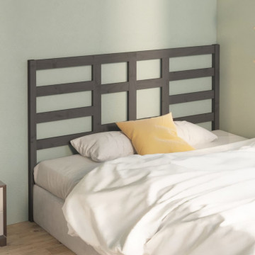 Tăblie de pat, gri, 126x4x104 cm, lemn masiv de pin - Img 3