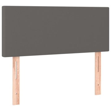 Tăblie de pat, gri, 90x5x78/88 cm, piele ecologică - Img 2