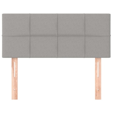 Tăblie de pat, gri deschis, 100x5x78/88 cm, textil - Img 3