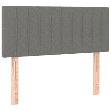Tăblie de pat, gri închis, 100x5x78/88 cm, textil - Img 2