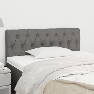 Tăblie de pat, gri închis, 100x7x78/88 cm, textil - Img 1