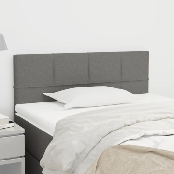 Tăblie de pat, gri închis, 90x5x78/88 cm, textil - Img 1