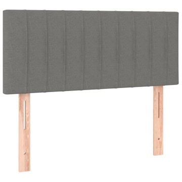 Tăblie de pat, gri închis, 90x5x78/88 cm, textil - Img 2