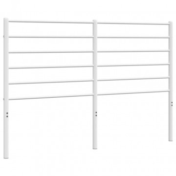 Tăblie de pat metalică, alb, 160 cm - Img 2