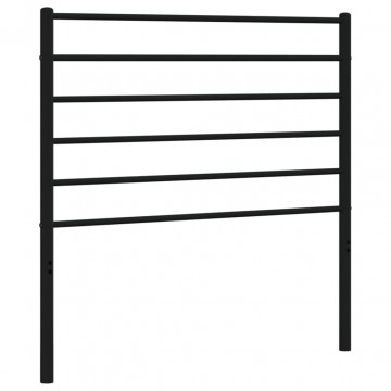Tăblie de pat metalică, negru, 100 cm - Img 2