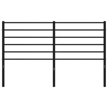 Tăblie de pat metalică, negru, 140 cm - Img 4