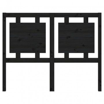 Tăblie de pat, negru, 125,5x4x100 cm, lemn masiv de pin - Img 4