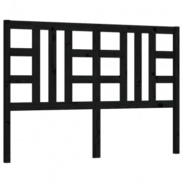 Tăblie de pat, negru, 126x4x100 cm, lemn masiv de pin - Img 2