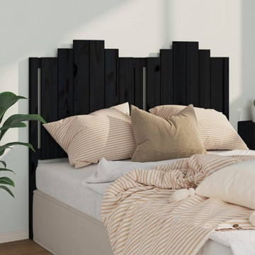 Tăblie de pat, negru, 146x4x110 cm, lemn masiv de pin - Img 1