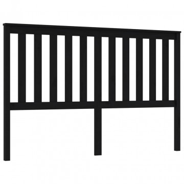 Tăblie de pat, negru, 166x6x101 cm, lemn masiv de pin - Img 2