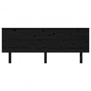 Tăblie de pat, negru, 204x6x82,5 cm, lemn masiv de pin - Img 3
