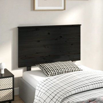 Tăblie de pat, negru, 94x6x82,5 cm, lemn masiv de pin - Img 1