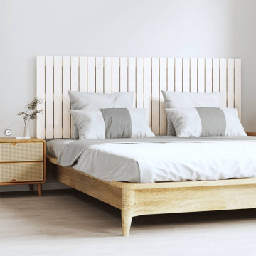 Tăblie de pat pentru perete, alb, 166x3x60 cm, lemn masiv pin - Img 1
