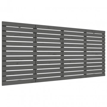 Tăblie de pat pentru perete, gri, 206x3x91,5 cm, lemn masiv pin - Img 2