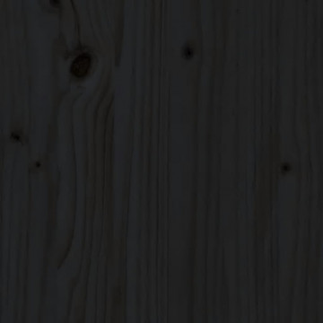 Tăblie de pat pentru perete, negru 127,5x3x80 cm lemn masiv pin - Img 6