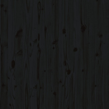 Tăblie de pat pentru perete, negru 146x3x91,5 cm lemn masiv pin - Img 6