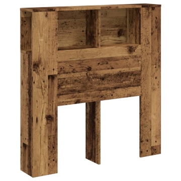 Tăblie pat cu dulap, lemn vechi 100x19x104,5 cm lemn prelucrat - Img 2