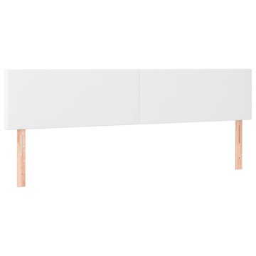 Tăblii de pat, 2 buc, alb, 80x5x78/88 cm, piele ecologică - Img 2