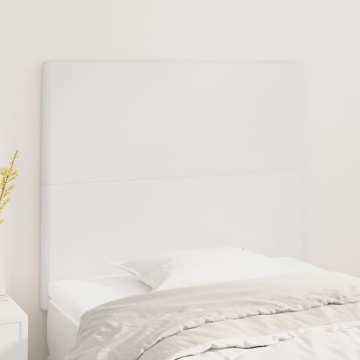 Tăblii de pat, 2 buc, alb, 90x5x78/88 cm, piele ecologică - Img 1