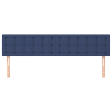 Tăblii de pat, 2 buc, albastru, 100x5x78/88 cm, textil - Img 3