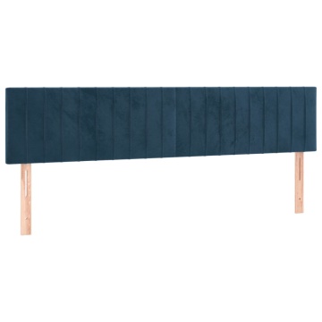 Tăblii de pat, 2 buc, albastru închis, 100x5x78/88 cm, catifea - Img 2