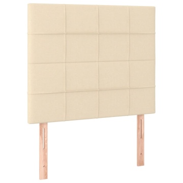 Tăblii de pat, 2 buc, crem, 80x5x78/88 cm, textil - Img 2