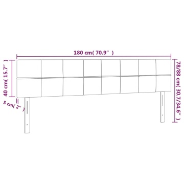 Tăblii de pat, 2 buc, crem, 90x5x78/88 cm, textil - Img 7