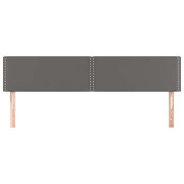Tăblii de pat, 2 buc, gri, 90x5x78/88 cm, piele ecologică - Img 3