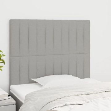 Tăblii de pat, 2 buc, gri deschis, 100x5x78/88 cm, textil - Img 1