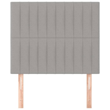 Tăblii de pat, 2 buc, gri deschis, 100x5x78/88 cm, textil - Img 3