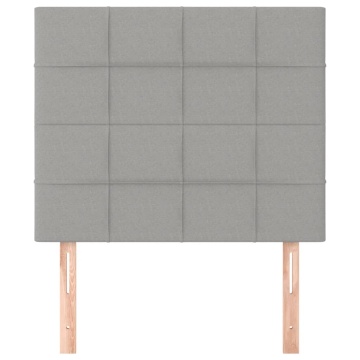 Tăblii de pat, 2 buc, gri deschis, 100x5x78/88 cm, textil - Img 3