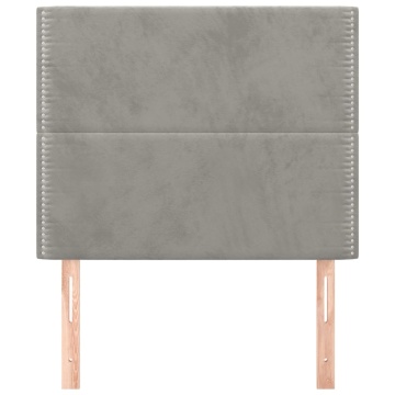 Tăblii de pat, 2 buc, gri deschis, 80x5x78/88 cm, catifea - Img 3