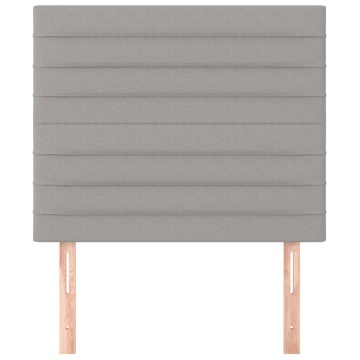 Tăblii de pat, 2 buc, gri deschis, 90x5x78/88 cm, textil - Img 3