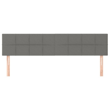 Tăblii de pat, 2 buc, gri închis, 100x5x78/88 cm, textil - Img 3