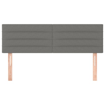Tăblii de pat, 2 buc., gri închis, 72x5x78/88 cm, textil - Img 3